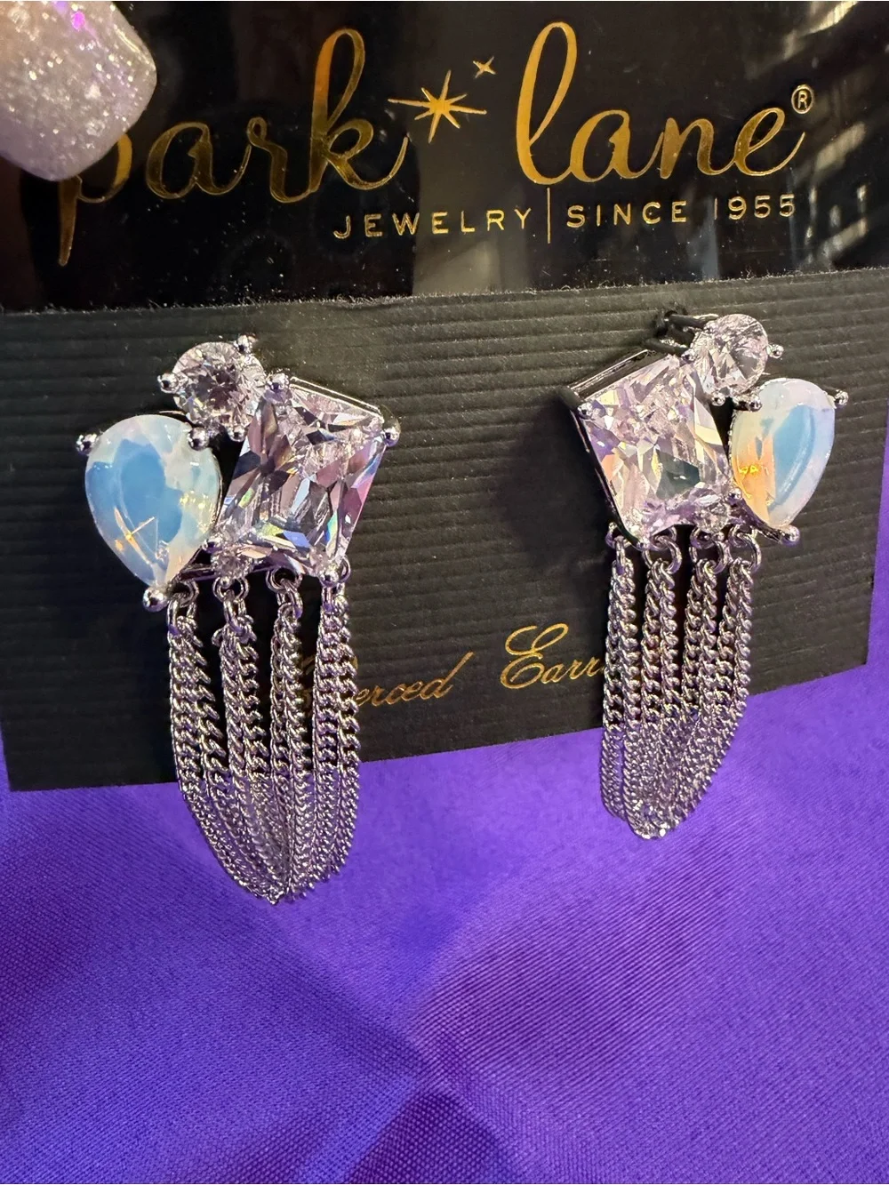 Park Lane Opal-Essence Earrings – Clear & Opal CZ – $153 Retail